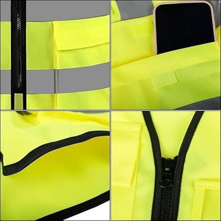 Ziota High Quality(220 gsm) Multi Pocket Reflective Safety jacket EN Standard